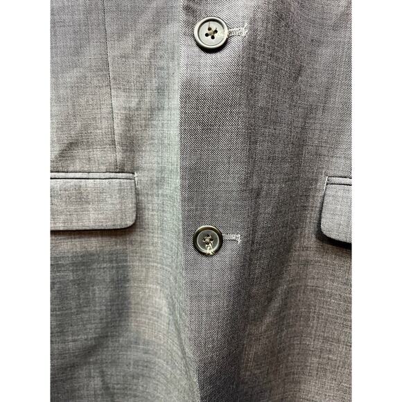 CHAPS Mens Blazer Sport Coat Two Button Jacket 44L Gray Wool Business Dinner - Picture 8 of 8